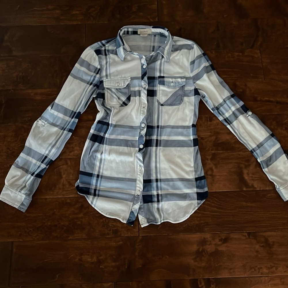 Blue and White Button Down
